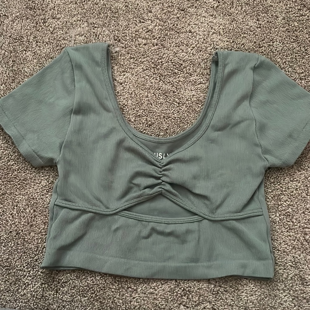 Green crop top